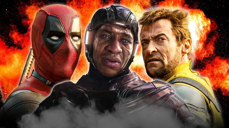 Side by side photos of Deadpool, Kang the Conqueror, and the Wolverine