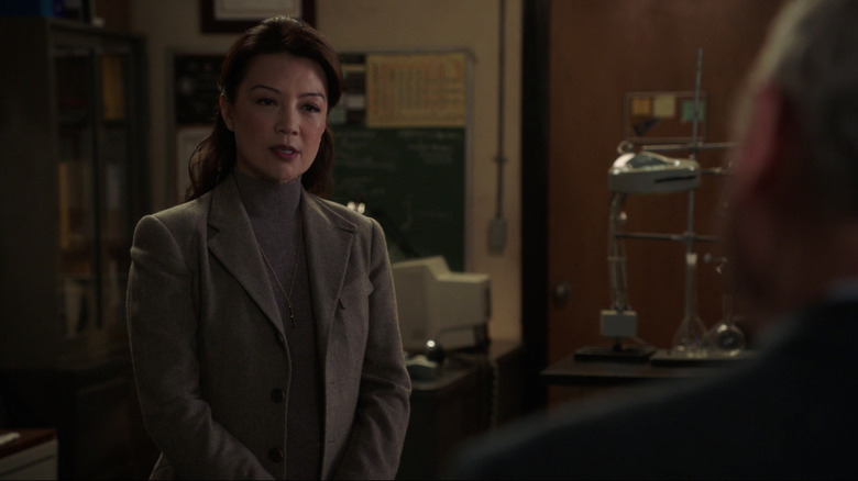 Ming-Na Wen in turtleneck and blazer