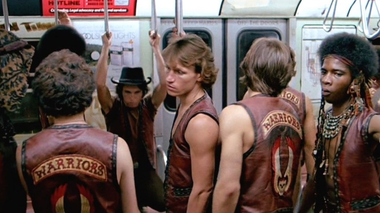 The Warriors ride the subway in "The Warriors" (1979)