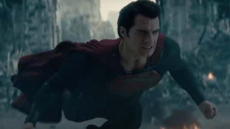 Henry Cavill in "Man of Steel" flying