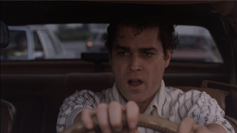 Ray Liotta drives car