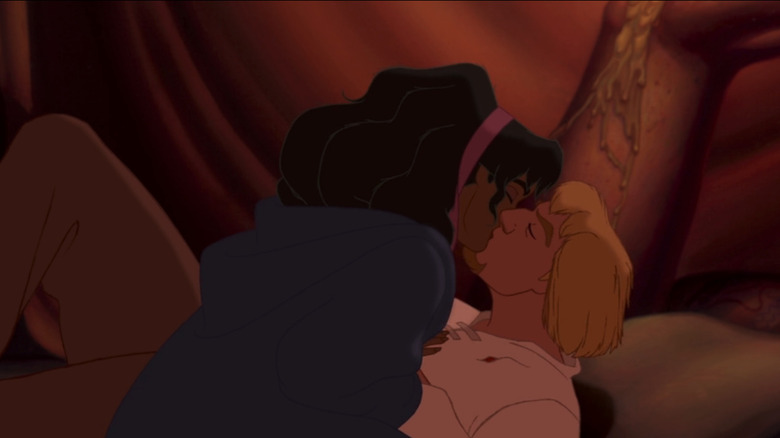 Phoebus and Esmerelda kissing